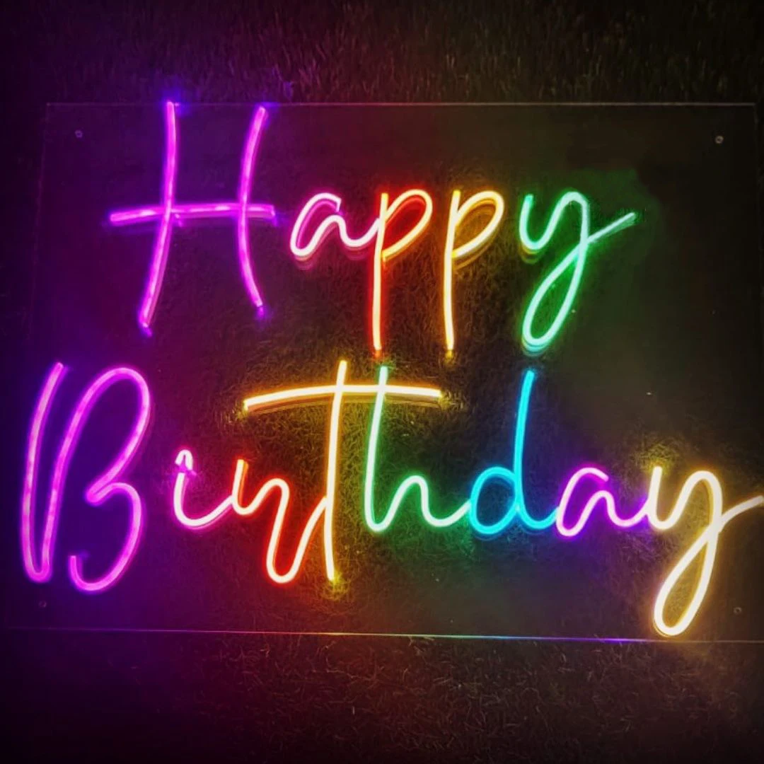 Happy Birthday Neon light Sign,LED neon Birthday Party large size 2 SeparaWords 