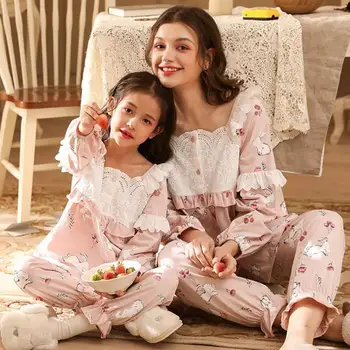

Lovely Family Matching Outfits Princess Mommy And Me Nightwear Suit Matching Family Pajamas Set Girls Mom Sleepwear Clothes