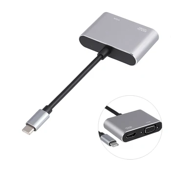 

USB 3.1 Type C To VGA Multiport Adapter USB C To HDMI 4K UHD Converter Port HUB