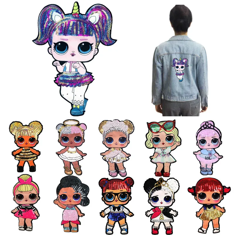 

Cartoon patches Women Fashion Girls Lovely LOLS Fashion boy doll embroidery patch DIY Garment Decoration Sequins Cloth sticker