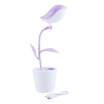 

Creative Cute Birds on the Tree Shape LED USB Rechargeable Lamp Eye Protective Reading Lamp Penholder 2017 Brand New
