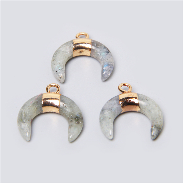 Unique Horn Shape Pendant Natural Stone Lapis Lazuli Aventurine Pink Rose Quartzs Pendants For Necklace Bracelet Handmade