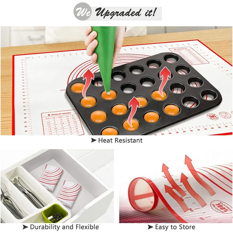 Large Size Silicone Baking Mat Non-Stick Pastry Pad Sheet Pizza