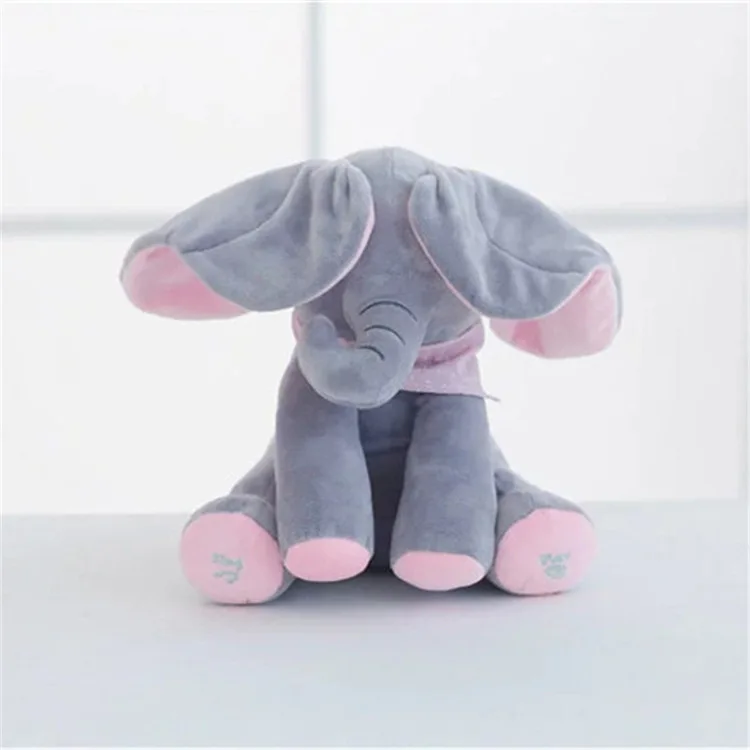 

Children's Musical Flappy Ear Plush Elephant Interactive Sing And Play Hide Stuffed Animal Toy For Baby Girls Kids Birthday Gift