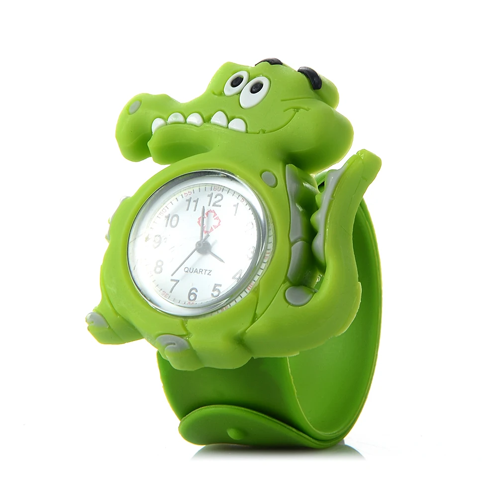 crocodile Горячие 3D 16 животных форма милые детские мультфильм часы Детские Силиконовые кварцевые наручные часы для маленьких девочек и мальчиков более интимный подарок на праздник - Цвет: crocodile