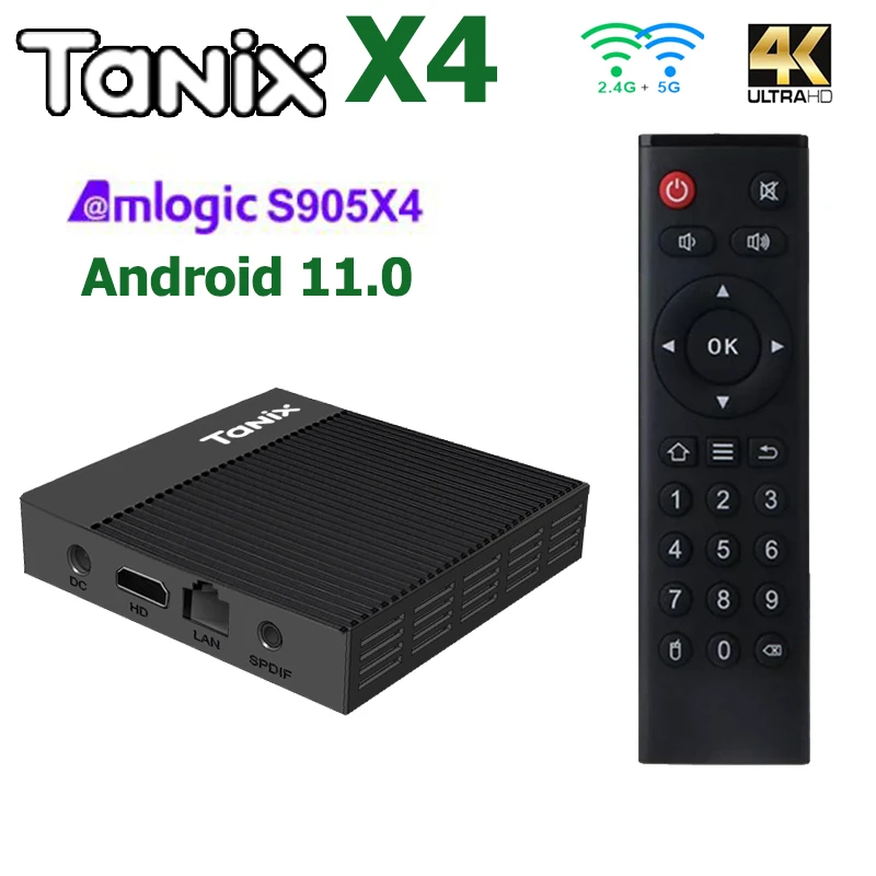 Tanix X4 Smart Tv Box Android 11.0 4gb 64gb Amlogic S905x4 Tvbox 2.4g 5g Dual Wifi 4k 8k Madia