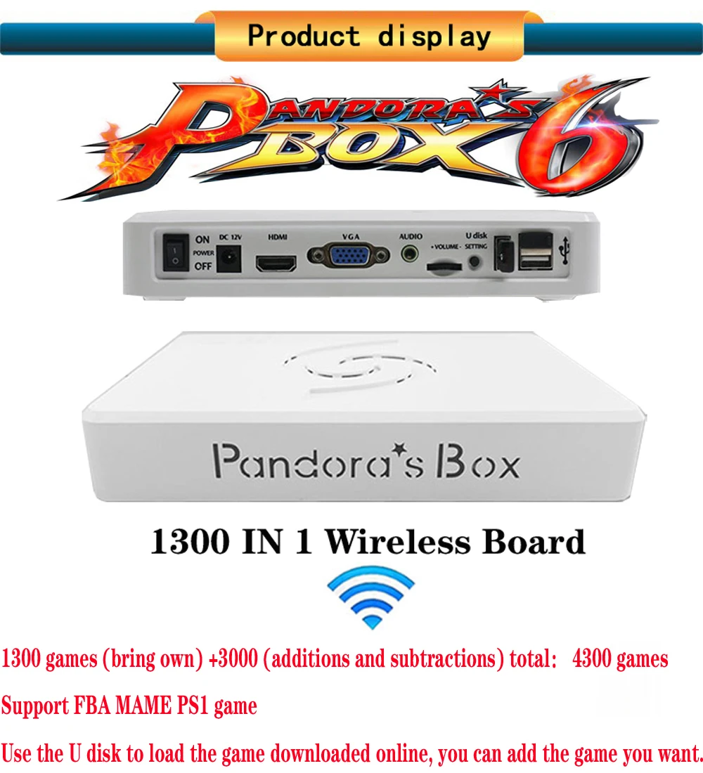 Pandora box 6 игровая консоль Встроенная 1300 игровая доска pandora box 6