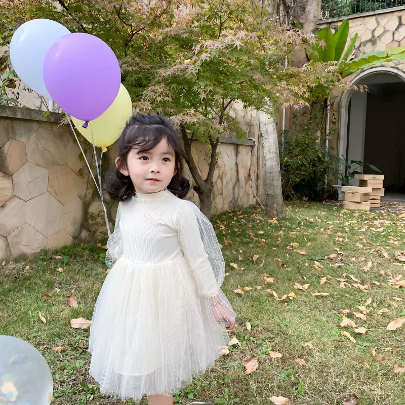 Весеннее платье принцессы для девочек на день рождения, модные сетчатые платья в стиле пэчворк с бантом, одежда для маленьких девочек