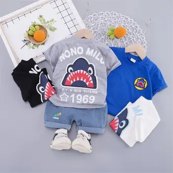 

New Summer Children Casual Clothes Baby Boys Girls Print T Shirt Shorts 2Pcs/sets Kids Infant Fashion Outfit Toddler Tracksuit