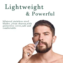 Для мужчин безболезненный ручной триммер для волос в носу Безопасный из нержавеющей стали Портативный уход за лицом Электрический мини-инструмент для бритья