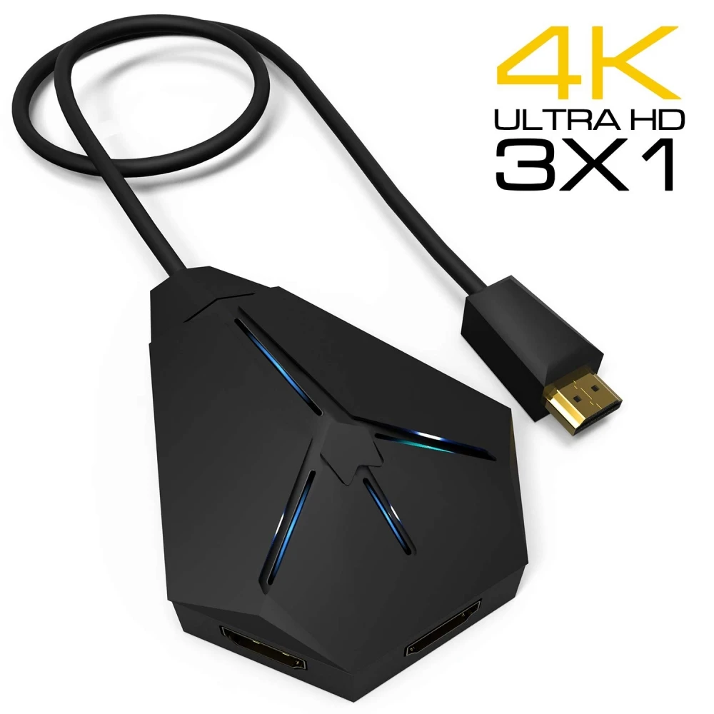 HDMI переключатель, 4K HDMI Umschalter Verteiler 3 в 1 Out Unterstützt HD 4K@ 30Hz 1080P Full HD для HUWEI Box/HDTV/Xbox ONE/Roku Und