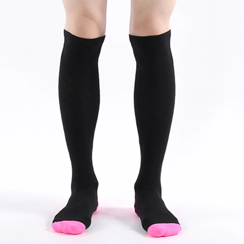 CXZD профессиональные дышащие спортивные носки для мужчин и женщин, носки для марафона, Длинные Компрессионные носки для голени