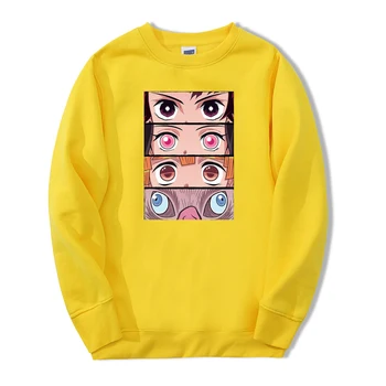 

Japan Anime Demon Slayer Nezuko Eyes Men Sweatshirt Hoodies 2019 Spring Winter Zenitsu Casual Hip Hop Fashoin Tanjirou Pullover