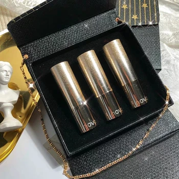 

3pcs Lipstick Set Velvet Matte Glitter Moisturizing Long Lasting Waterproof Sexy Lipstick Beauty Cosmetic