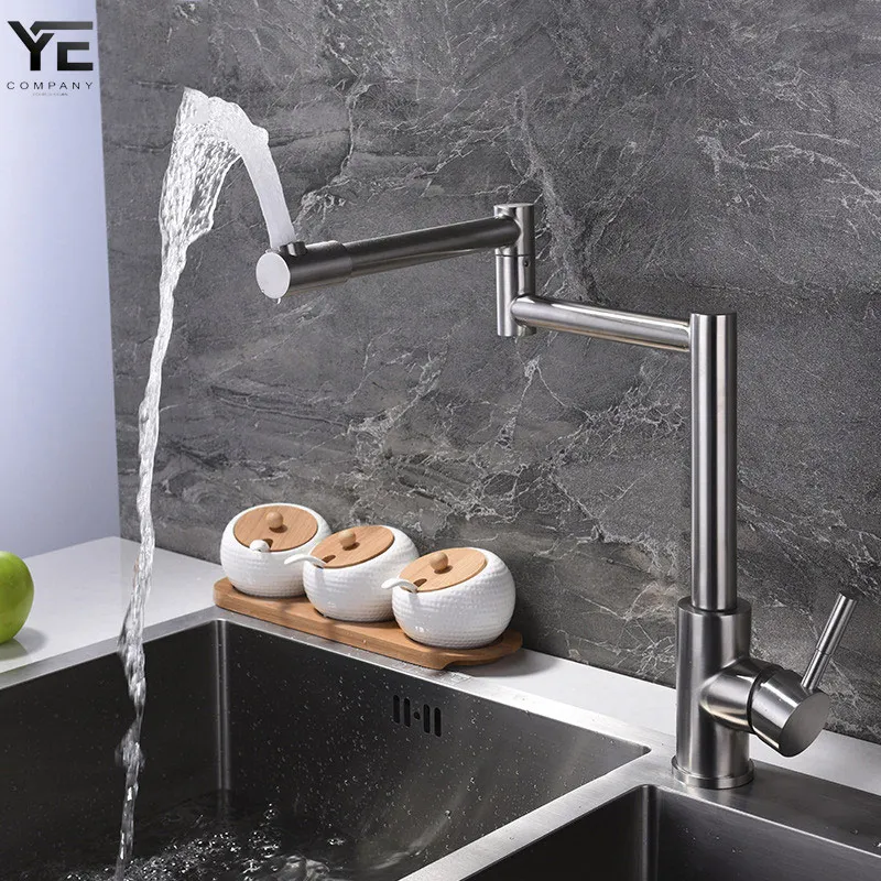 

Multifunctional kitchen faucet 304 stainless steel bamboo dishwasher ceramic horn valve chrome-plated hot and cold water faucet
