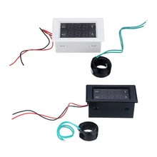 Цифровой вольтметр Амперметр переменного тока 60-300 В, 50 А, светодиодный амперметр с двойным дисплеем, ЖК-панель, амперметр с амперметром напряжения