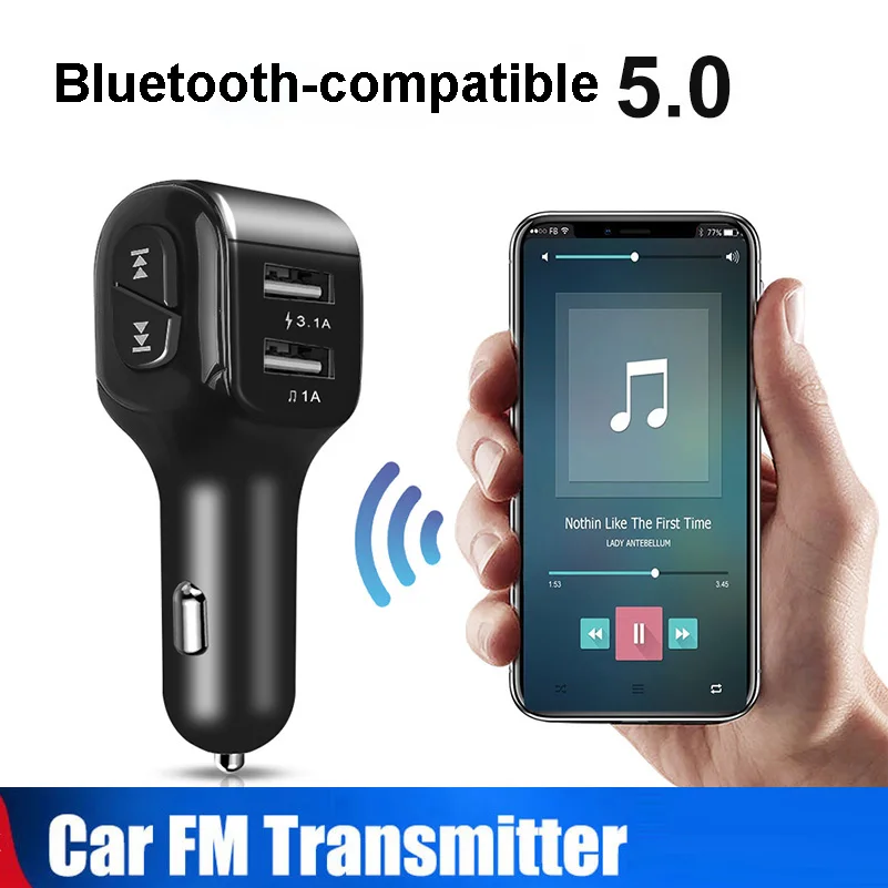 FM передатчик модулятор Bluetooth 4 2 беспроводной A2DP музыкальный MP3 плеер Handsfree Car Kit 5V