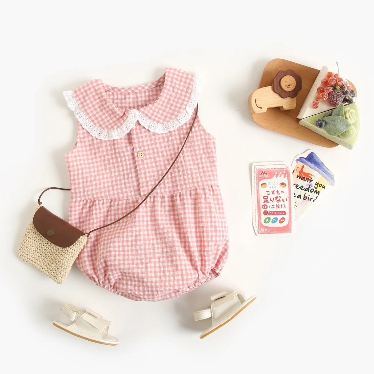 Sanlutoz Sommer Baumwolle Baby Body Neugeborenen Nette Plaid Kleidung für Baby Mädchen Ärmellose Prinzessin Kleinkind Infant Bodys