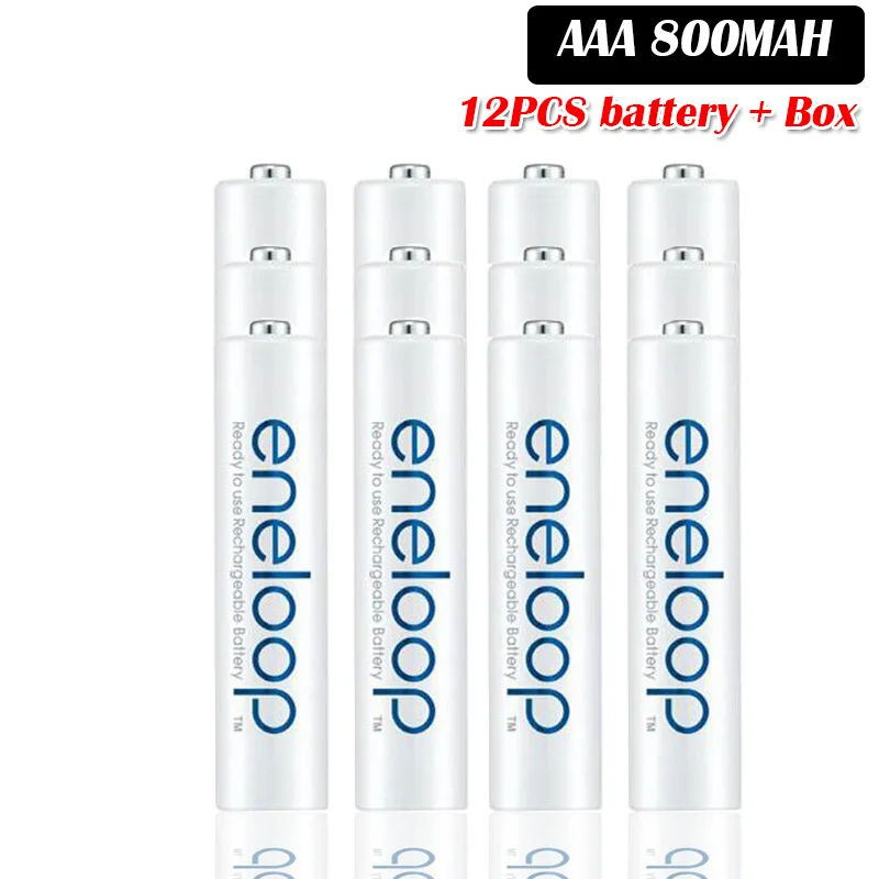 Panasonic 1,2 V 800mAh AAA аккумуляторная батарея для дистанционного управления игрушки Ni-MH Предварительно заряженный цикл батареи 2100 раз - Цвет: 12pcs