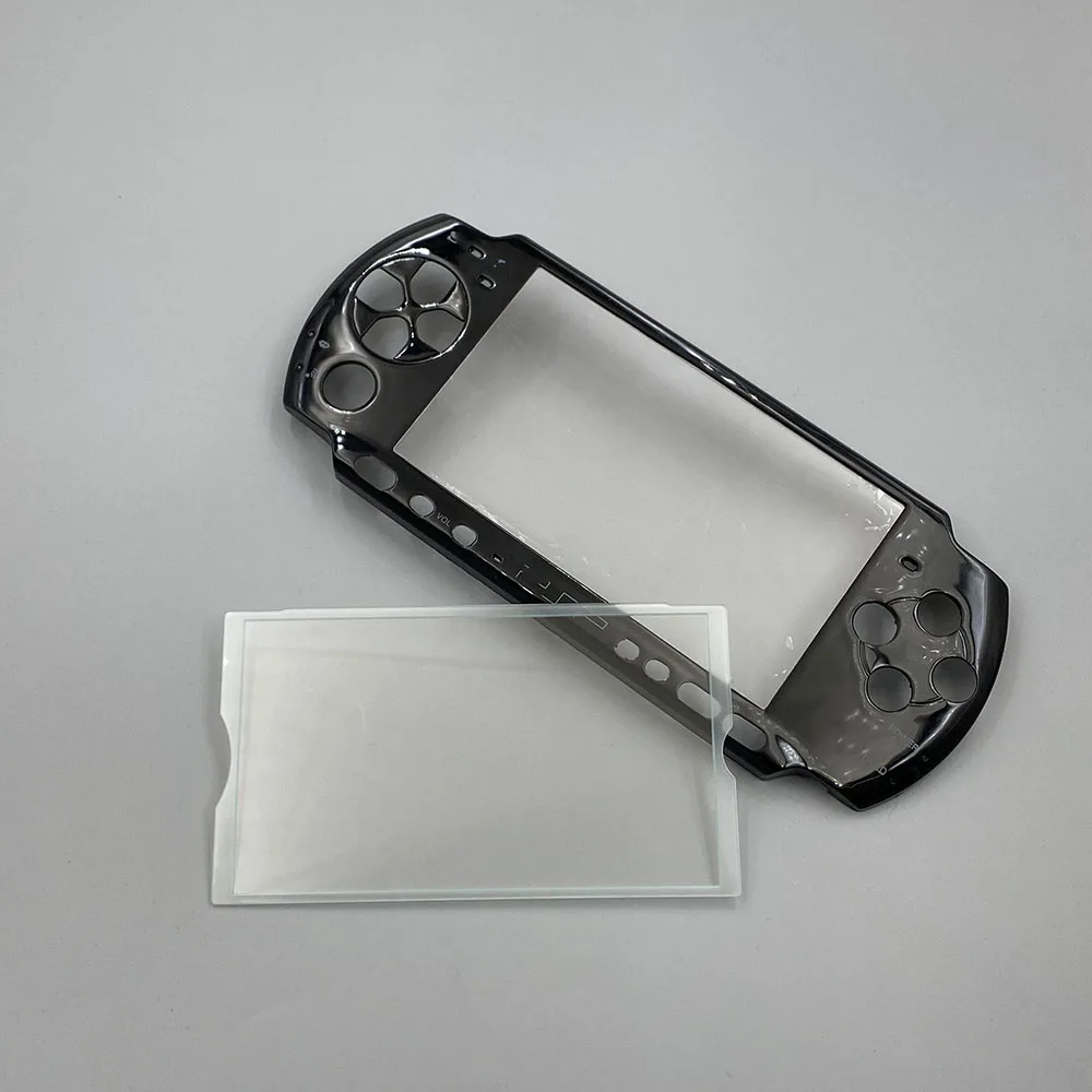 new TRANSPARENT BLACK FRONT+BACK FACEPLATE&BUTTONS for PSP 2000 