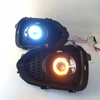 

Osmrk fog lamp driving light assembly for Kia Sorento cob angel eye led daytime running lights turn signal