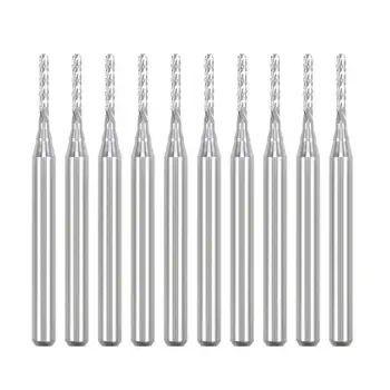 

10pcs 1/8 Inch Shank 1.3mm Carbide End Mill Engraving Router Bit Tool Kit End Mill Engraving And Carving Router Bit