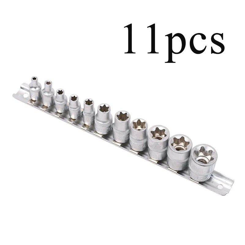 11 шт./компл. 1/" E Torx звездообразное гнездо/3/8" E4 E20 звезда крутящий момент гнездо комплект торцевые головки Фирменная Новинка