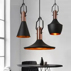 Черная Подвеска для кафе, винтажные светильники для столовой, подвесные светильники для кухни, промышленная лампа, лофт декор, бар