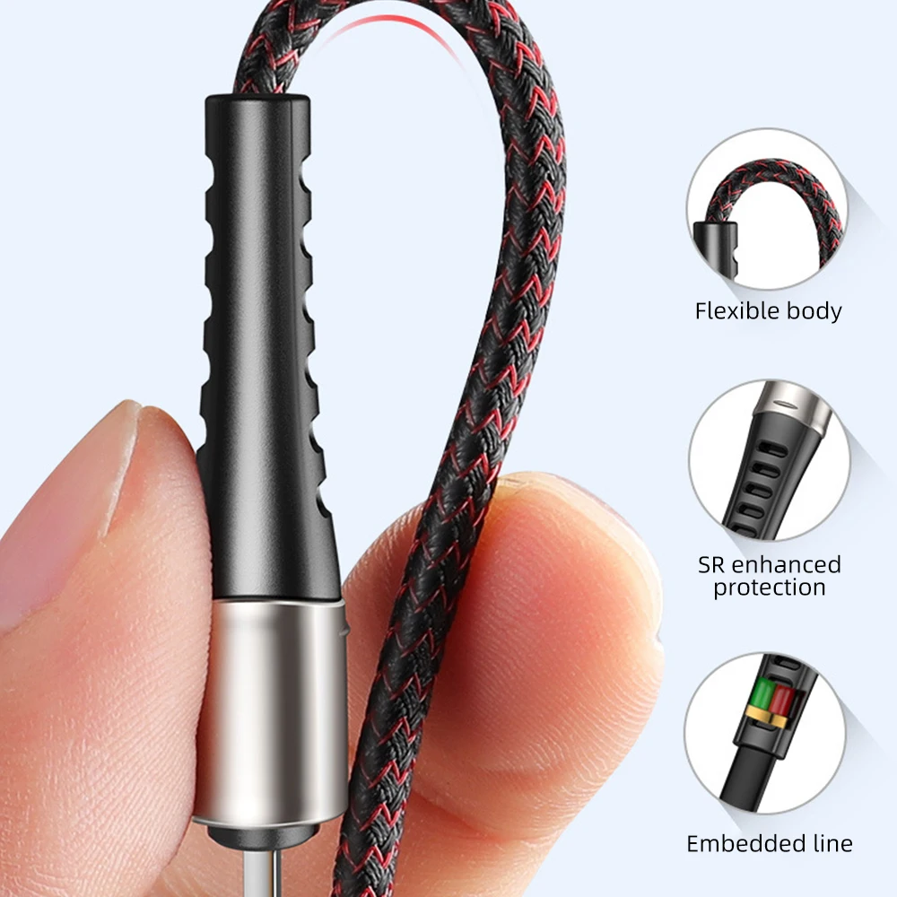 Кабель FDBRO из цинкового сплава 3A Max 1,3 м 3 в 1 USB кабель для iPhone Micro type C usb кабель для зарядки huawei для Xiaomi для samsung
