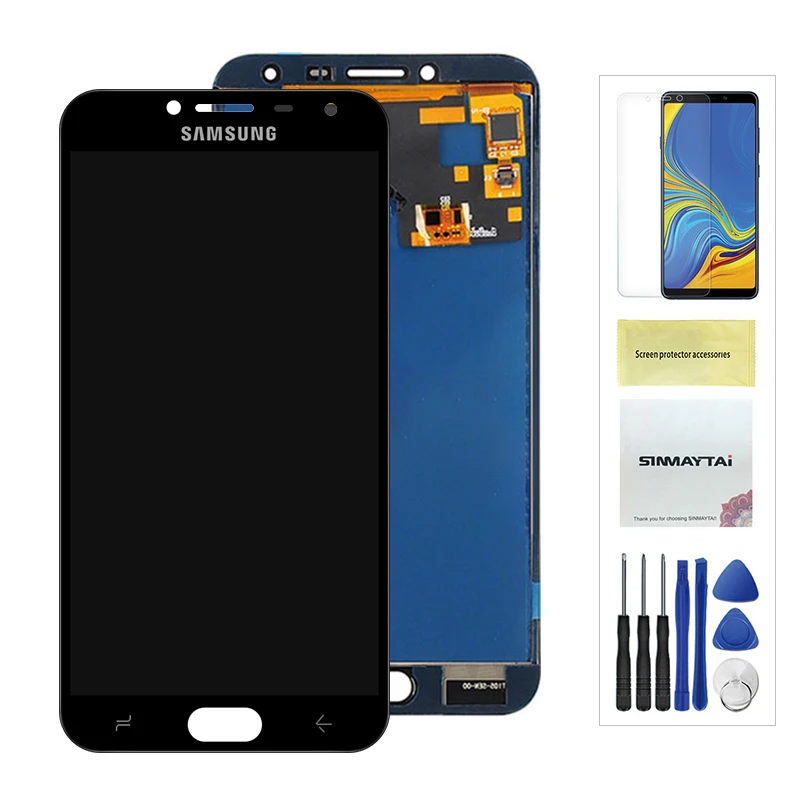 Black No Frame J400 дисплей для samsung Galaxy J4 J400F lcd SM-J400F/H/P/M/G/DS кодирующий преобразователь сенсорного экрана в сборе сменная рамка - Цвет: Black No Frame