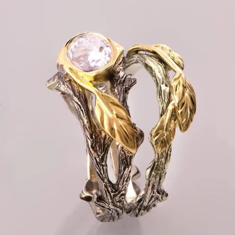 Retro Ancient Leaves Finger Ring Women