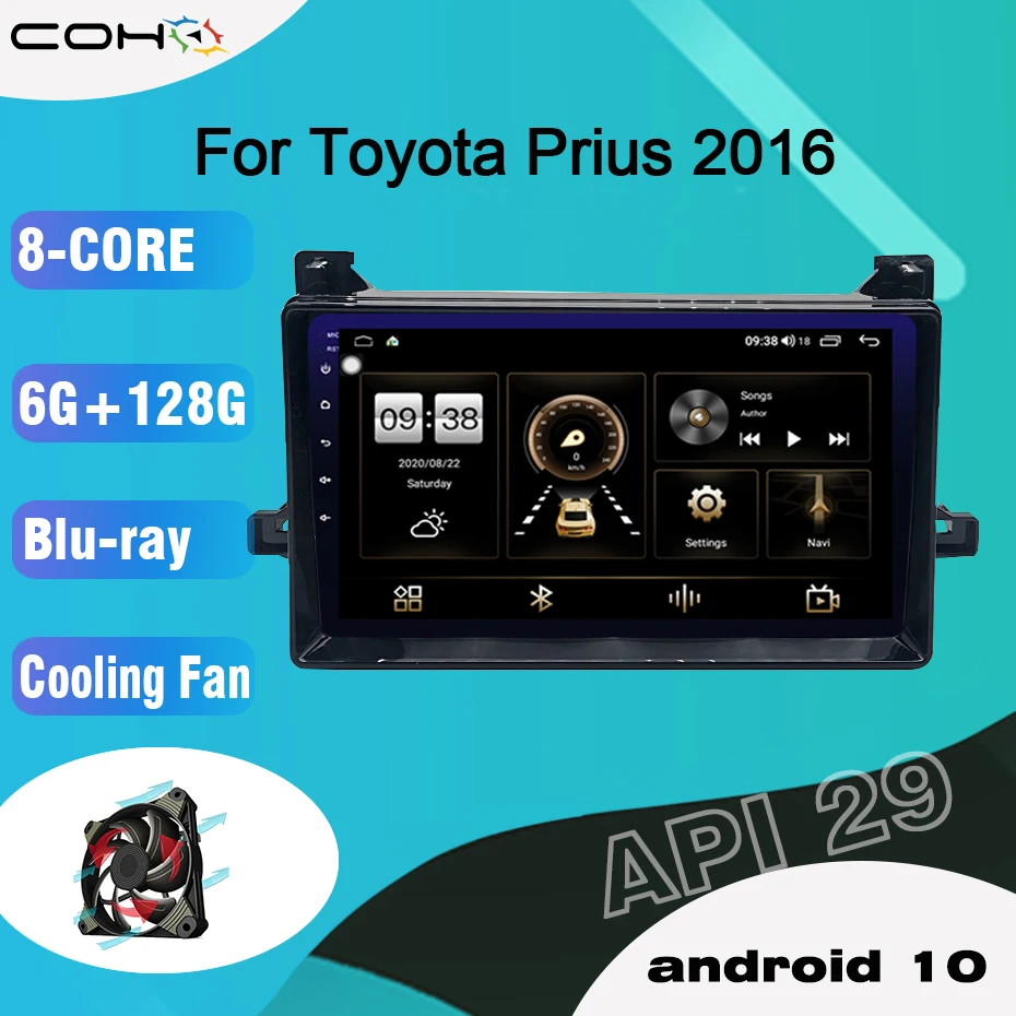 COHO Prius Android 10 0 Octa Core 6 + 128G автомобильный мультимедийный плеер стерео радио для Toyota
