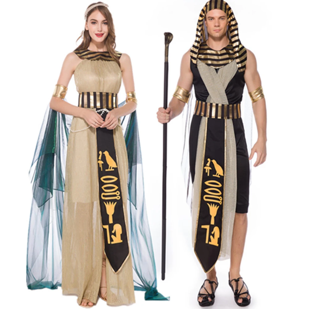 Costume D Halloween Pour Hommes Et Femmes Tenue De Cosplay De Style Egyptien Antique Pour Le Roi Le Roi Le Prince La Reine La Cleopatre Aliexpress