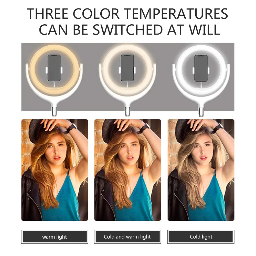 

LED Selfie Ring Light Photo Studio Light 30CM Dimmable Adjustable Lamp With Table Tripod for Makeup Live Steam Instagram Youtube