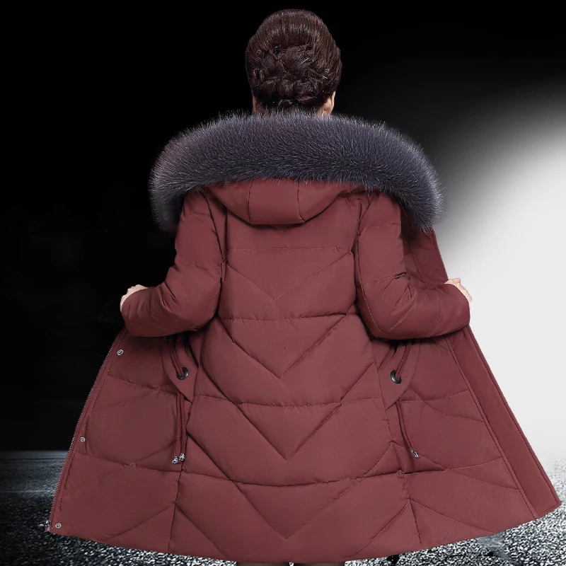 7X размера плюс, Новые Длинные парки, женская зимняя куртка, толстая хлопковая стеганая теплая меховая куртка с капюшоном, Женская однотонная верхняя одежда
