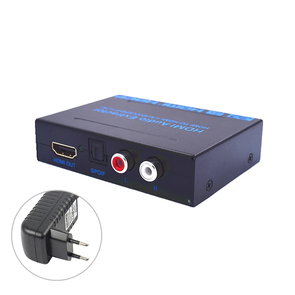 EU Plug HDMI к HDMI аудио экстрактор конвертер адаптер SPDIF+ R/L 4 к ARC EDID Настройка аудио экстрактор 4 к* 2 к - Цвет: EU Plug