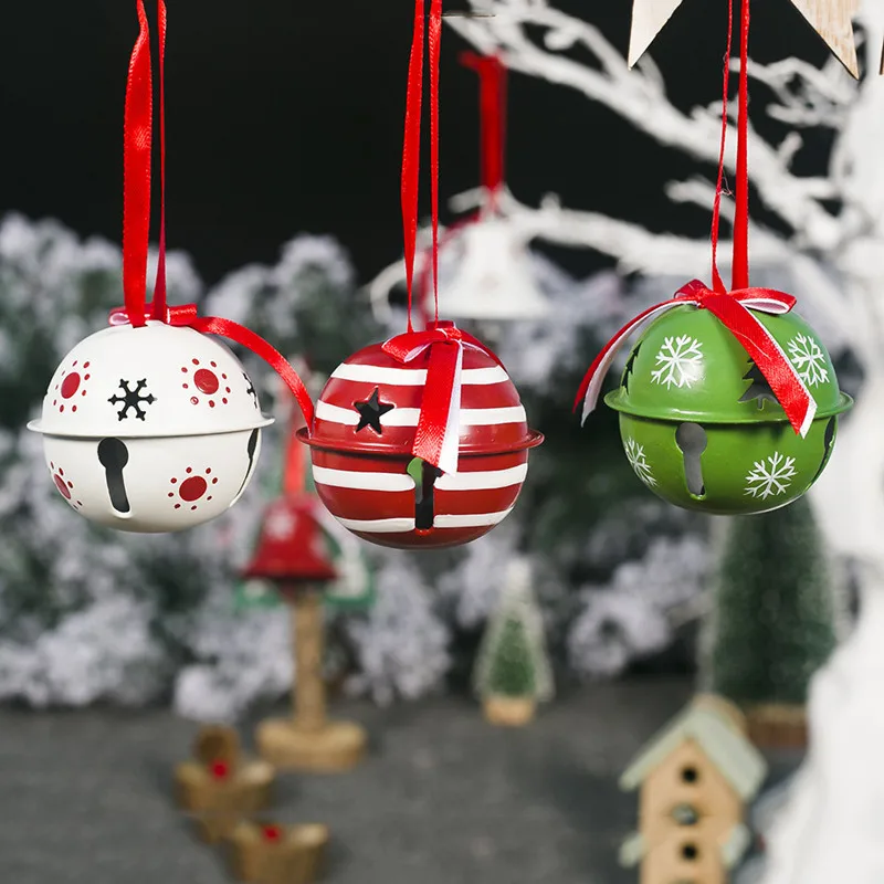 3pcs iron balls 3 шт. Navidad Рождественские елочные украшения для дома Рождественская елка Noel Jingle Bells шары висячие украшения подарок на год - Цвет: 3pcs iron balls