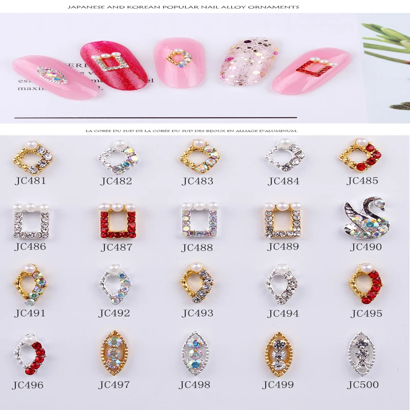 

100pcs/lot Nail Crystal Nail Rhinestones Swan Design Colorful Nail Jewelry For Nail Art Decor Nail Rhinestones Charms JC461