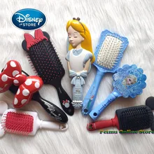 Disney frozen comb 3d mickey minnie pente elsa anti-estático almofada de ar escovas de cuidados com o cabelo do bebê meninas vestir-se makeups brinquedo presentes