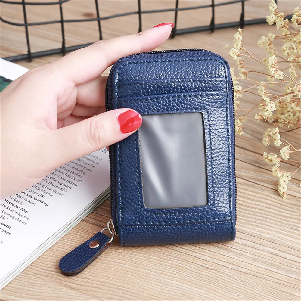 Unisex Women Men Fashion Mini Leather Wallet ID Credit Cards