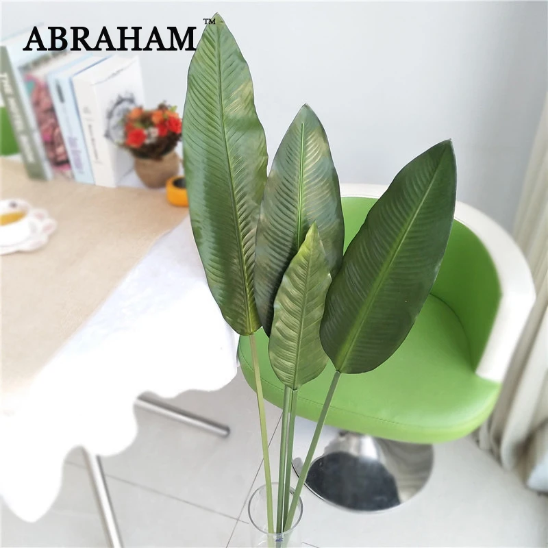 

105cm PLastic Palm Leaves Large Artificial Tree Branch Tropical Plant Fake Banana Leaf Real Touch Foliage For Home Wedding Decor