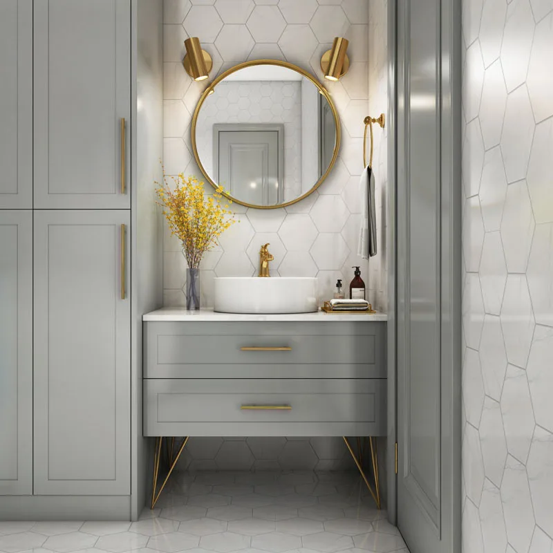 

Northern European-Style Bathroom Cabinet Combination Modern Minimalist Hand Washing Wash Basin Bathroom Sanitary Ware Customizab
