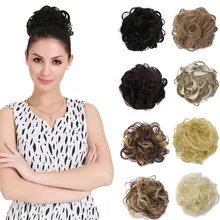 Кудрявые устойчивы к нагреву синтетические волосы цвета женщины updo с прокладкой резиновых волос части синтетический шиньон для белого