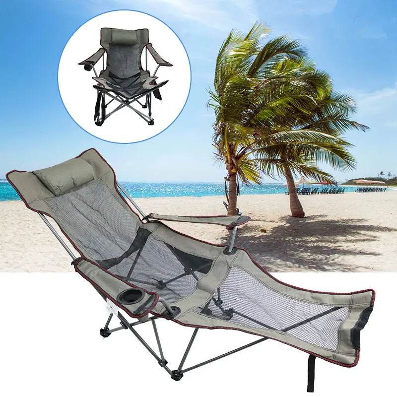 Outdoor Furniture Chair Foldable Stool Sillas Beach Chair Camping BBQ Foldable Chair Muebles Folding Camping Chair With Footrest
