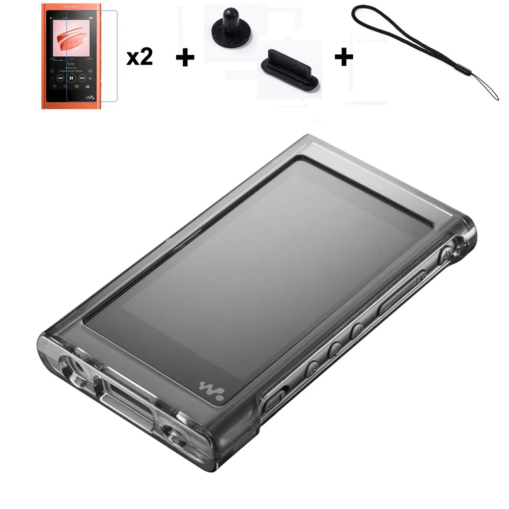 Frente Transparente e Tampa da Caixa Traseira para Sony Walkman Running Camel Clear Crystal Dust Plug nw A50 A55 A56 A57
