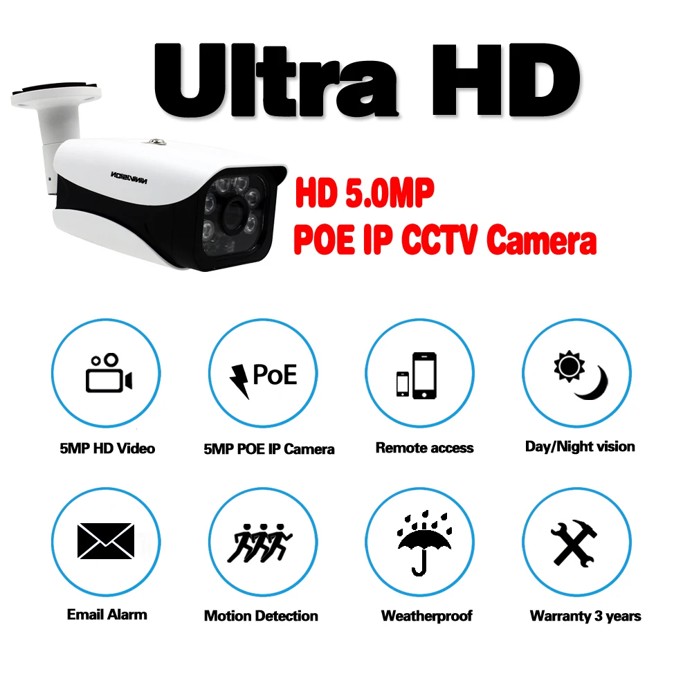 H.265 5MP POE ip-камера 5MP Bullet CCTV ip-камера ONVIF 2,0 для POE система NVR Водонепроницаемый Открытый ночного видения