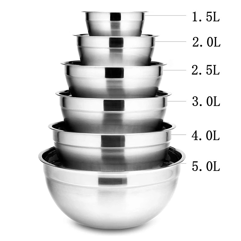 Stainless Steel Deep Mixing Salad Bowl Different Sizes Salad Bakeware FA Stainless Steel Deep Mixing Salad Bowl Different Sizes Salad Bakeware FA