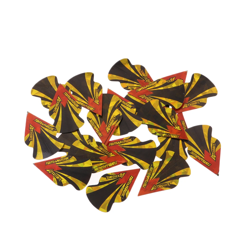 MagiDeal 20pcs Dart Flights Standard Geometric Patterns Darts Flights Protectors for Steel / Soft Tip DIY Darts Accessories