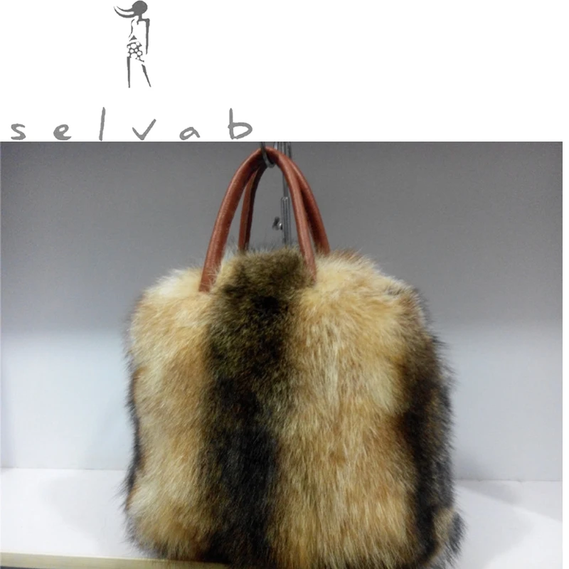 

Europe and the United States retro fashion tide bag portable fur handbags artificial fur wrap grass real hair new luxury