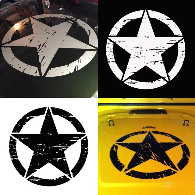 50cm Big Stickers on Cars Army Star Distressed Decal for Jeep